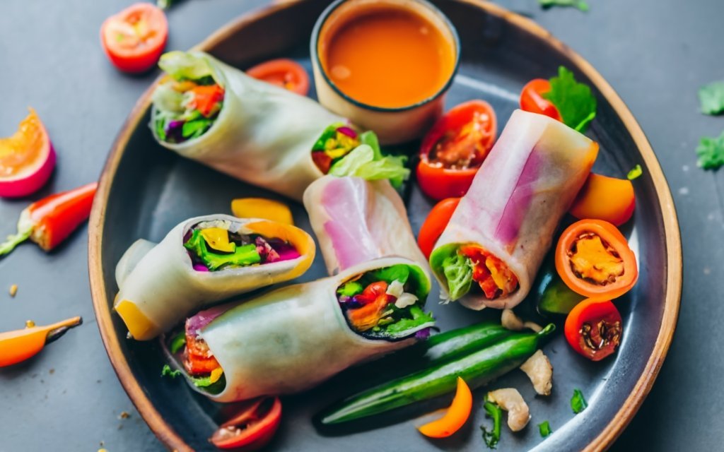 Rainbow Vegetable Spring Rolls